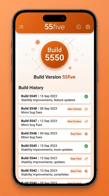 Tampilan riwayat versi 55five