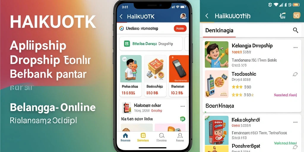 Tampilan antarmuka HAIKUOTK yang ramah pengguna untuk belanja produk dropship.