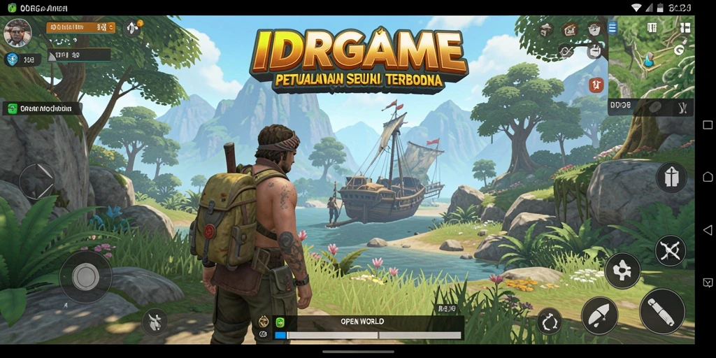 Tampilan antarmuka IDRGAME yang menampilkan dunia terbuka yang luas.