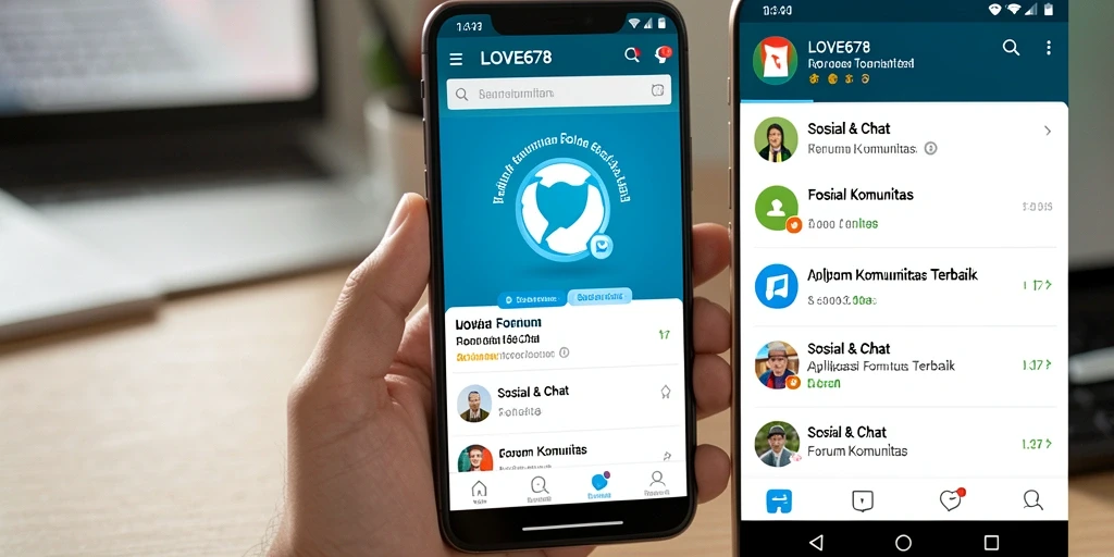 Antarmuka aplikasi LOVE678 yang menarik dan interaktif untuk forum komunitas.