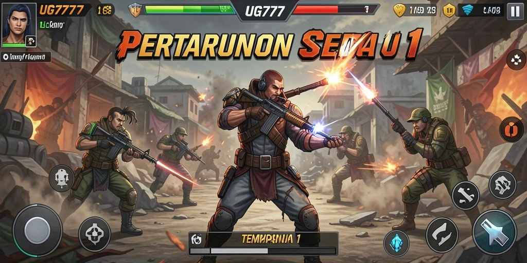 Tampilan antarmuka pertarungan 1 lawan 1 yang seru di UG777.