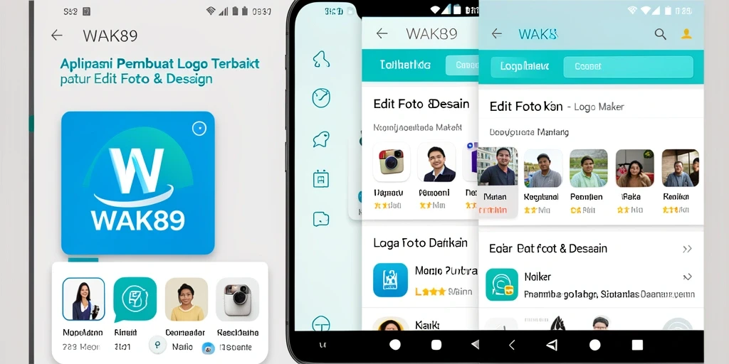 Antarmuka intuitif WAK89 untuk membuat logo yang menarik.